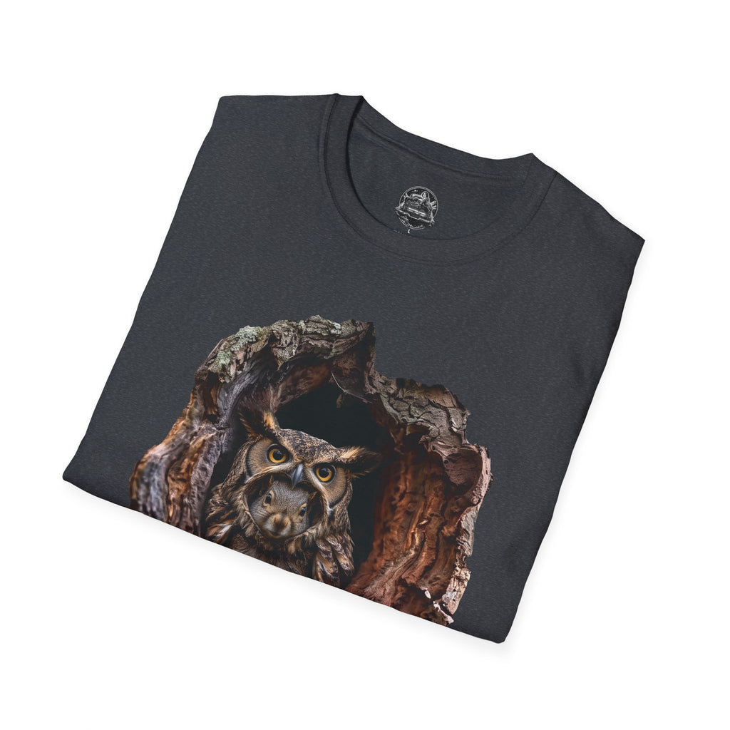 Squirrel in Owl Disguise T-Shirt — "Prey Wearing Its Predator"