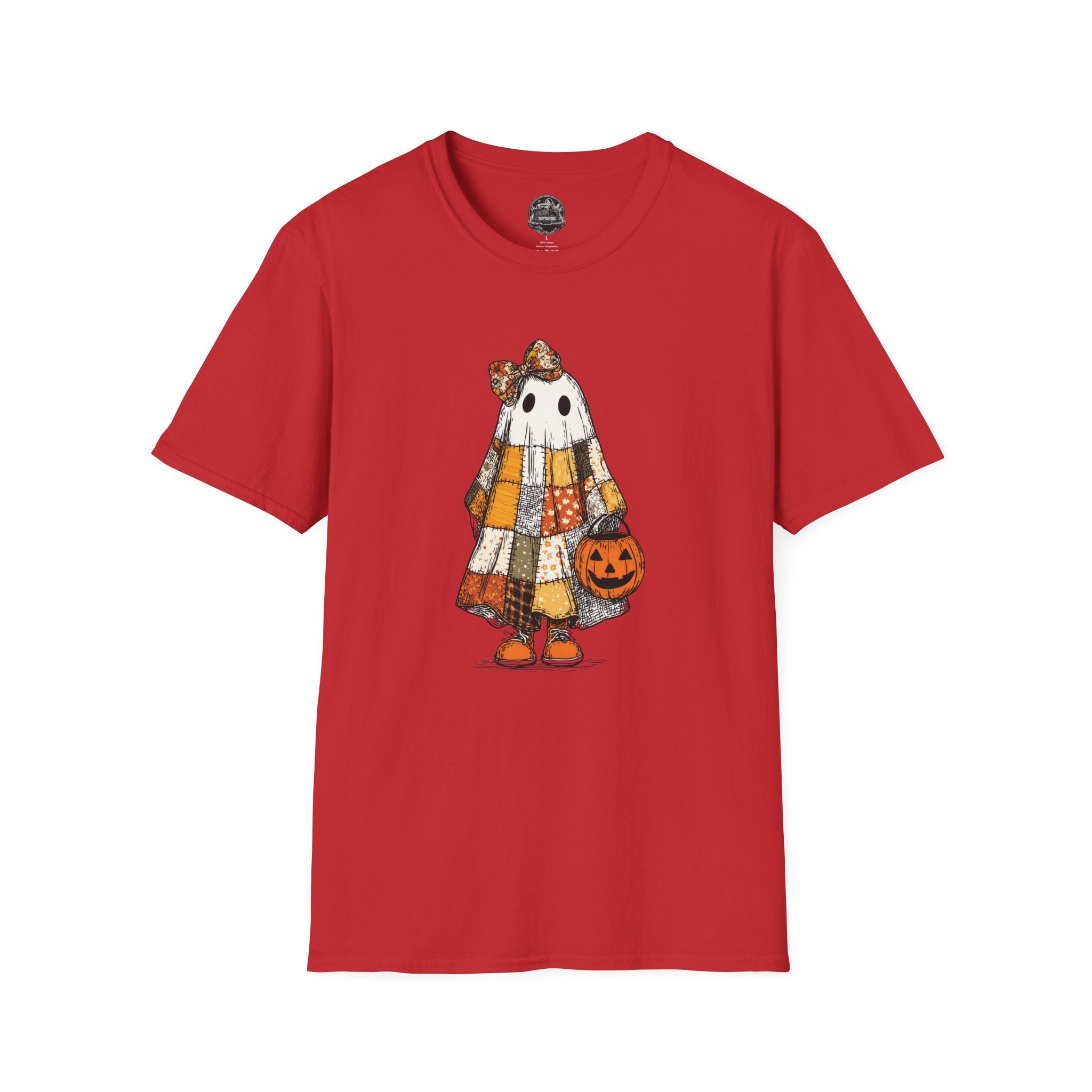Ghost Softstyle T-Shirt with Patchwork Quilt Design