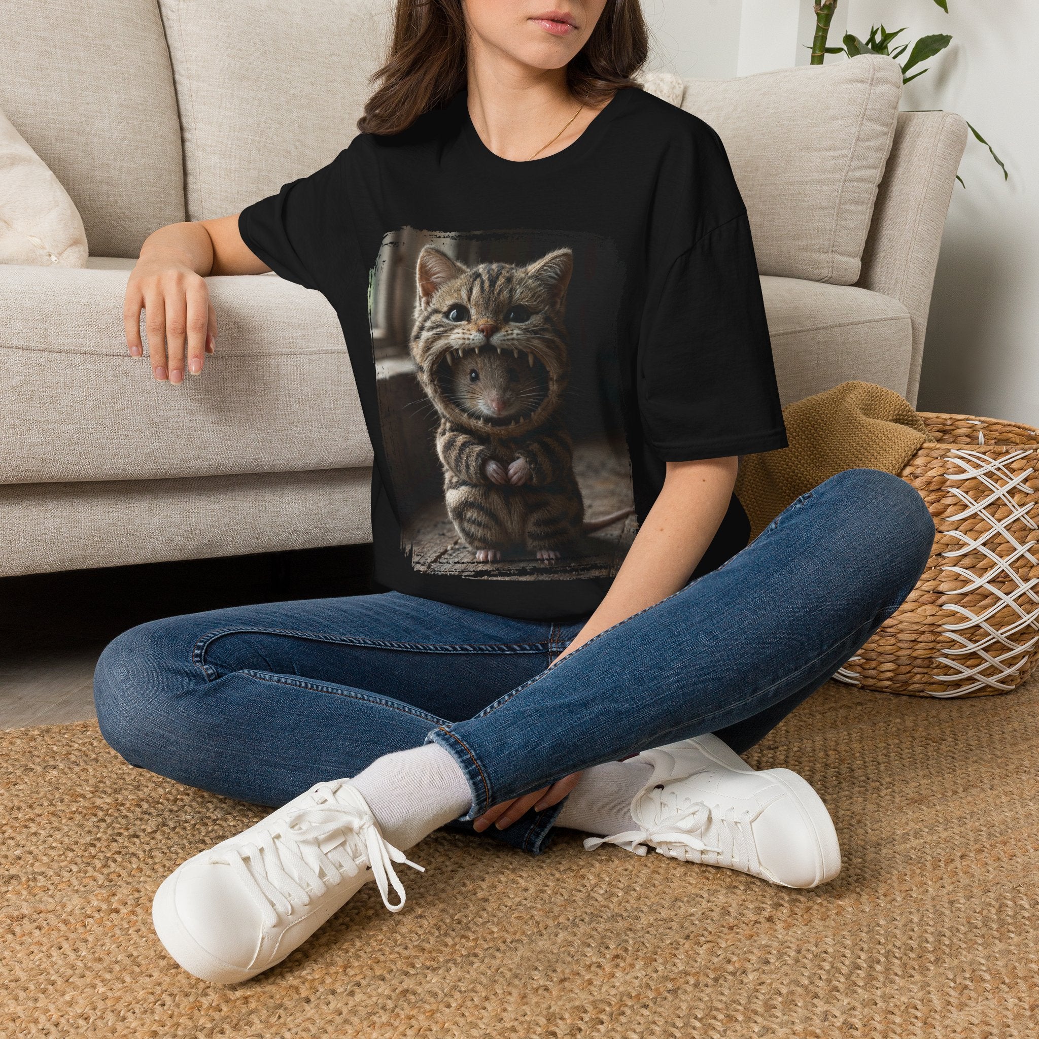 Cat Portrait T-Shirt — Cute Retro Tabby Face Print