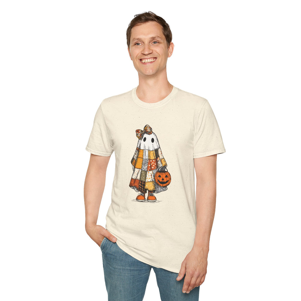 Ghost Softstyle T-Shirt with Patchwork Quilt Design