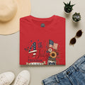 4th of July T-Shirt — "Freedom Is A Gift" Patriotic American Flag & Sunflower Tee