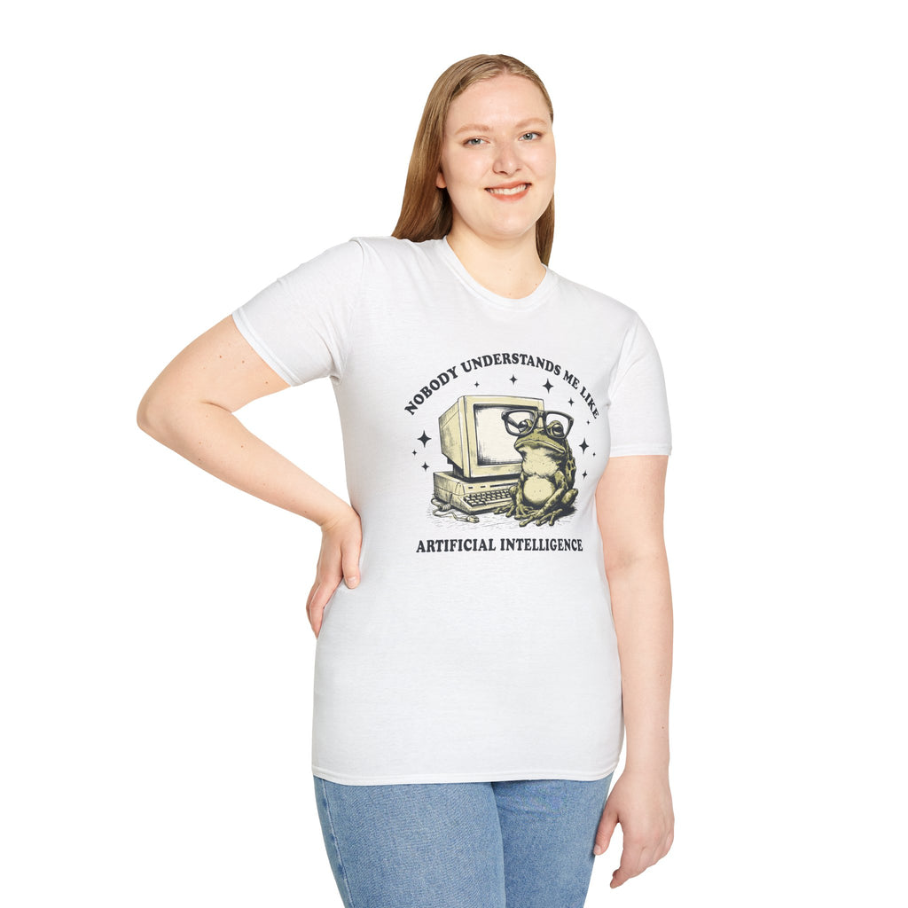T-Shirt — 'Nobody Understands Me Like Artificial Intelligence' Retro Frog Graphic Tee