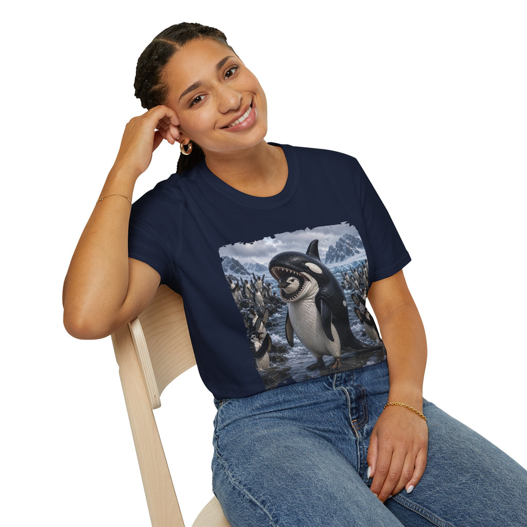 Orca & Penguin Graphic T‑Shirt — Cute Antarctic Wildlife Tee