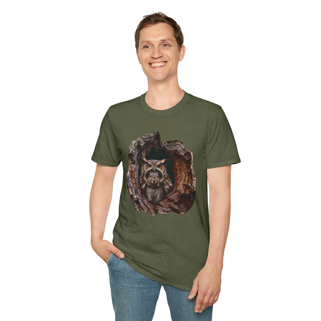 Squirrel in Owl Disguise T-Shirt — "Prey Wearing Its Predator"
