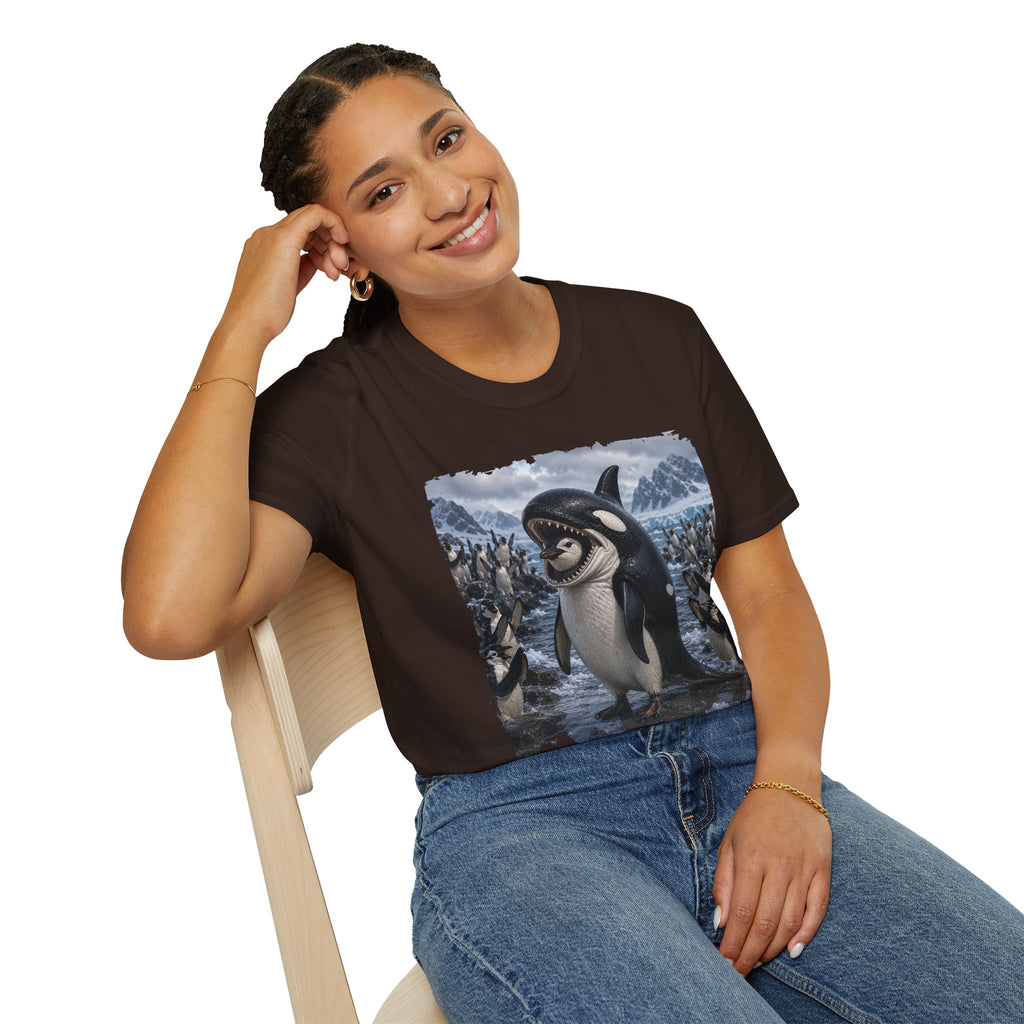 Orca & Penguin Graphic T‑Shirt — Cute Antarctic Wildlife Tee